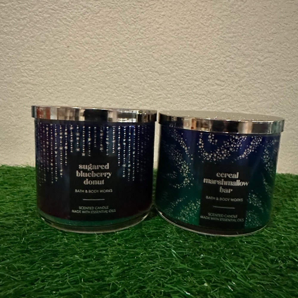 Bath & Body Works Sugared Blueberry Donut & Cereal Marshmallow Bar Candles